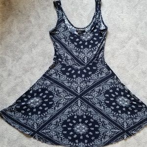 Navy and white dress